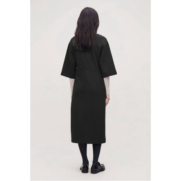 COS Womens Small Stretch-Jersey VNeck Tunic Dress Minimalist Modern Contemporary - Picture 4 of 14